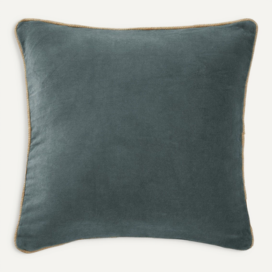 Harris - Coussin Déhoussable 45x45cm Velours De Coton Coloris Ardoise Harris - Coussin Déhoussable 45x45cm Velours De Coton Coloris Ardoise