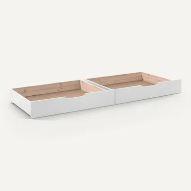 Martin - Lot De 2 Tiroirs De Lit Blanc Pour Lits Superposés 2 Places