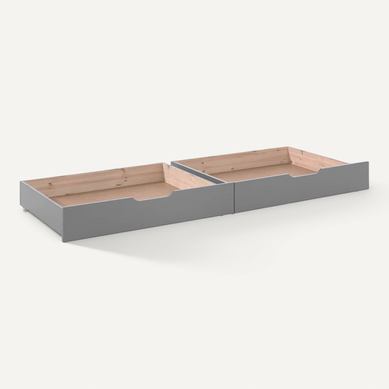 Martin - Lot De 2 Tiroirs De Lit Gris Pour Lits Superposés 2 Places