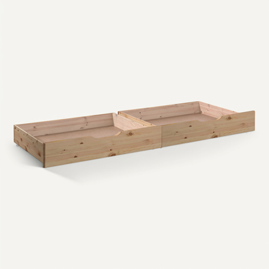 Martin - Lot De 2 Tiroirs De Lit Naturel Pour Lits Superposés 2 Places