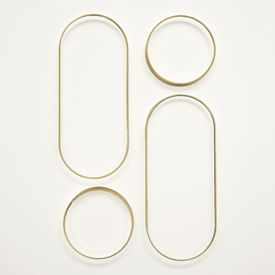 Lot De 4 Miroirs Muraux Décoratifs Rond Et Ovale Versa Doré - Ionix