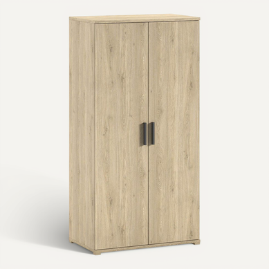 Marco - Armoire 2 Portes En Mélaminé Haute Densité Aspect Chêne Clair