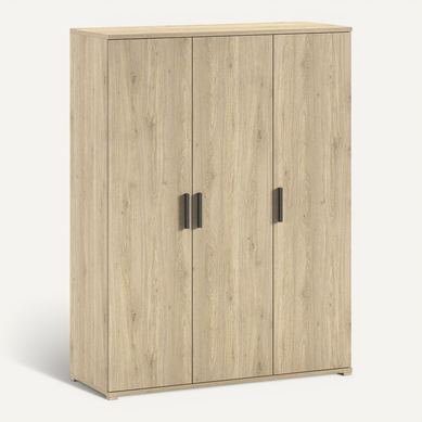 Marco - Armoire 3 Portes En Mélaminé Haute Densité Aspect Chêne Clair