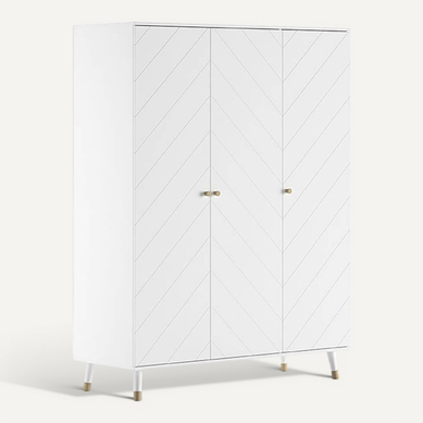 Tiny White - Armoire 3 Portes Blanche Motif Graphique