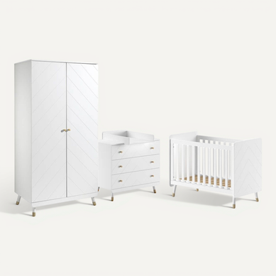 Tiny White - Chambre Avec Lit Bébé + Table à Langer + Armoire 2 Portes Tiny White - Chambre Avec Lit Bébé + Table à Langer + Armoire 2 Portes