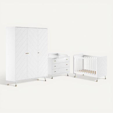Tiny White - Chambre Avec Lit Bébé Blanc + Table à Langer + Armoire 3 Portes Tiny White - Chambre Avec Lit Bébé Blanc + Table à Langer + Armoire 3 Portes