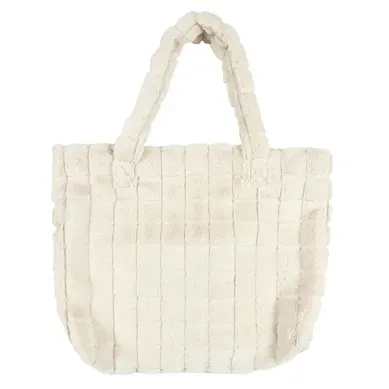 Sac Fluffy En Fausse Fourrure Crème En Polyester