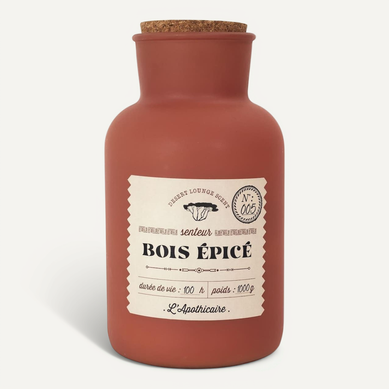 Bougie Teracotta Parfumée Avec Couvercle En Liège (h27 Cm) Senteur Bois épicé