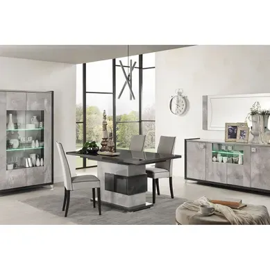 Hoffman - Ensemble Séjour Avec Table De Repas À Pied Central Hoffman - Ensemble Séjour Avec Table De Repas À Pied Central