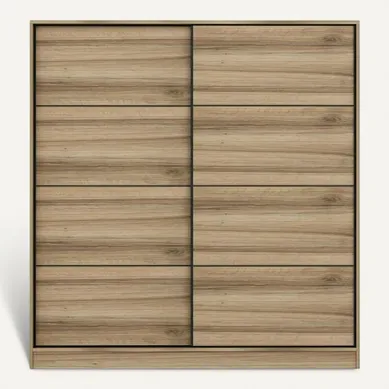 Armoire Double Penderie Portes Coulissantes, Effet Bois Byron