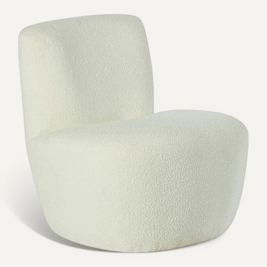Fauteuil Arrondi Tissu Bouclettes Blanc Malmoe Fauteuil Arrondi Tissu Bouclettes Blanc Malmoe