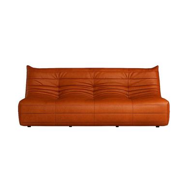 Canapé 3 Places Rouille En Tissu Plissé 210 Cm Arven