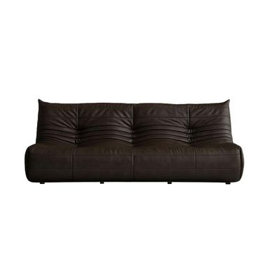 Canapé 3 Places Marron En Tissu Plissé 210 Cm Arven