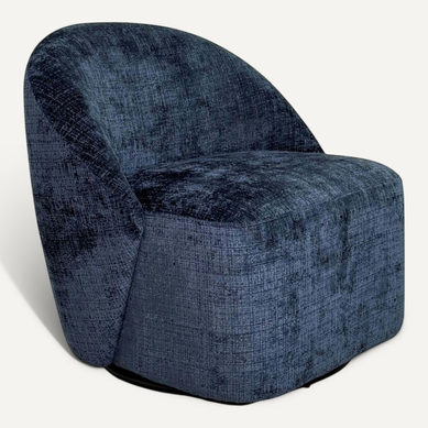 Fauteuil Pivotant Bleu Nuit Dossier Rond Tissu Texturé Iena Fauteuil Pivotant Bleu Nuit Dossier Rond Tissu Texturé Iena