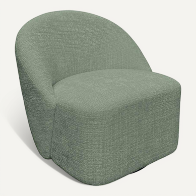 Fauteuil Pivotant Vert Dossier Rond Tissu Texturé Doux Iena Fauteuil Pivotant Vert Dossier Rond Tissu Texturé Doux Iena