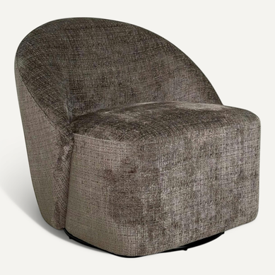 Fauteuil Pivotant Gris Cendre Dossier Rond Tissu Texturé Iena Fauteuil Pivotant Gris Cendre Dossier Rond Tissu Texturé Iena