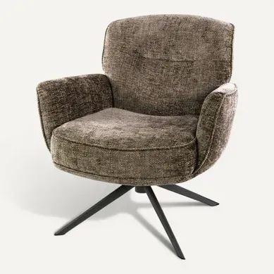 Fauteuil Salon Pivotant Beige Chaud À Dossier Souple Ascoli