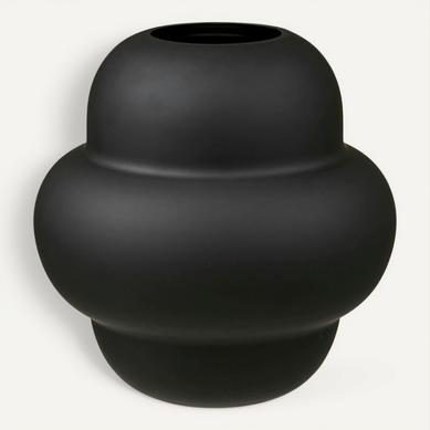 Vase Design Galbé En Verre Noir Vase Design Galbé En Verre Noir