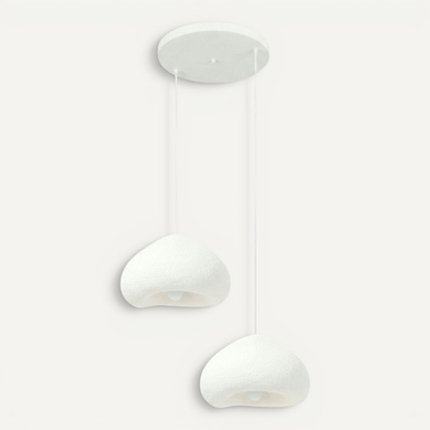 Suspension Salon Blanche Design Organique 2 Abat-jour Noxis Suspension Salon Blanche Design Organique 2 Abat-jour Noxis