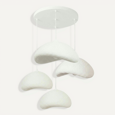 Suspension Salon Beige Design Organique 4 Abat-jour Noxis Suspension Salon Beige Design Organique 4 Abat-jour Noxis