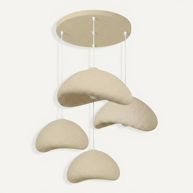 Suspension Beige Design Organique 4 Abat-jour 90 Cm Noxis Suspension Beige Design Organique 4 Abat-jour 90 Cm Noxis