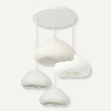 Suspension Blanche Design Organique 4 Abat-jour 90 Cm Noxis Suspension Blanche Design Organique 4 Abat-jour 90 Cm Noxis