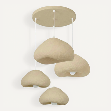 Suspension Beige Design Organique 4 Abat-jour 90 Cm Noxis Suspension Beige Design Organique 4 Abat-jour 90 Cm Noxis