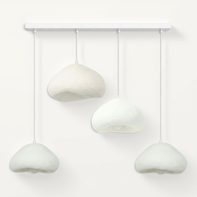 Suspension De Table Blanche 4 Abat-jour Design 154 Cm Noxis Suspension De Table Blanche 4 Abat-jour Design 154 Cm Noxis