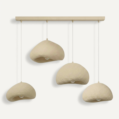 Suspension Îlot Cuisine Beige 4 Abat-jour Design Noxis Suspension Îlot Cuisine Beige 4 Abat-jour Design Noxis