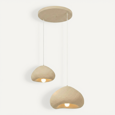 Suspension Beige Design Organique 2 Abat-jour 70 Cm Noxis Suspension Beige Design Organique 2 Abat-jour 70 Cm Noxis