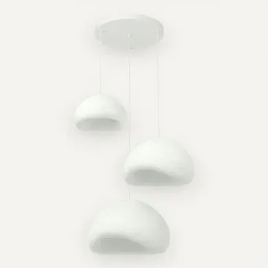 Suspension Blanche Design Organique 3 Abat-jour Noxis Suspension Blanche Design Organique 3 Abat-jour Noxis