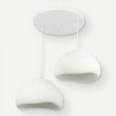 Suspension Blanche Design Organique 2 Abat-jour Noxis Suspension Blanche Design Organique 2 Abat-jour Noxis