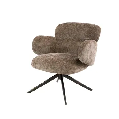 Fauteuil Pivotant Tissu Brun Chaud À Retour Automatique Creek