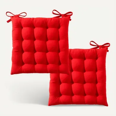 Lot de 2 Galettes 40x40 Rouge Griotte En Coton Lot de 2 Galettes 40x40 Rouge Griotte En Coton