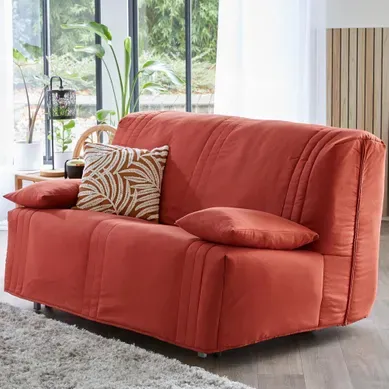 Housse Clic-clac 2 Places Orange Terracotta En Coton Housse Clic-clac 2 Places Orange Terracotta En Coton