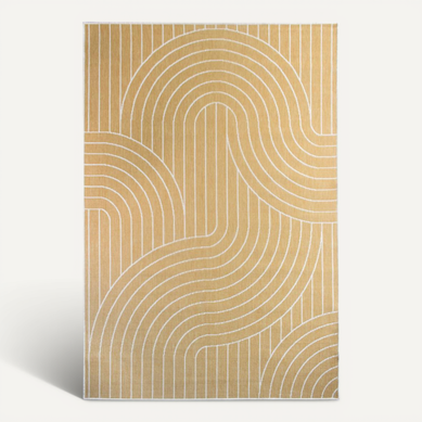 Tapis Extérieur, Kilim Reversible 200x290 Lyn2 U Reversible Jaune Et Crème