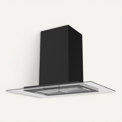 Hotte Îlot Aspirante 90 Cm Noir - Minuteur - Débit 556 M3/h - 3 Vitesses - Ludia 90 Bk Hotte Îlot Aspirante 90 Cm Noir - Minuteur - Débit 556 M3/h - 3 Vitesses - Ludia 90 Bk