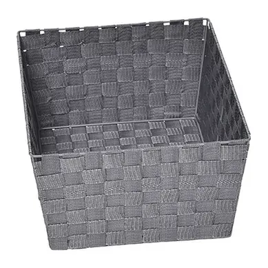 Panier De Rangement Panière De Dressing Tressée Gris L 32.5 X P 45 X H 18 Cm