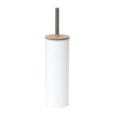 Brosse WC Blanc/bois Brosse WC Blanc/bois vue 3/4