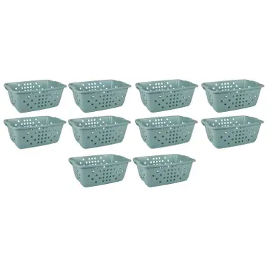 Lot De 10 Paniers À Linge 45l - Vert Eucalyptus - Corbeille Plastique - Fabriquée En France Lot De 10 Paniers À Linge 45l - Vert Eucalyptus - Corbeille Plastique - Fabriquée En France
