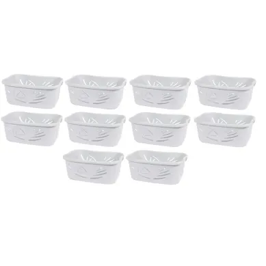 Lot De 10 Paniers À Linge 37l - Blanc Cérusé - Corbeille Plastique - Fabriquée En France Lot De 10 Paniers À Linge 37l - Blanc Cérusé - Corbeille Plastique - Fabriquée En France