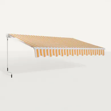 Store Banne Manuel Toile Rétractable 3 X 2.5 M Orange Blanc Store Banne Manuel Toile Rétractable 3 X 2.5 M Orange Blanc