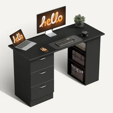 Bureau Informatique Multicompartiment Platoon Noir