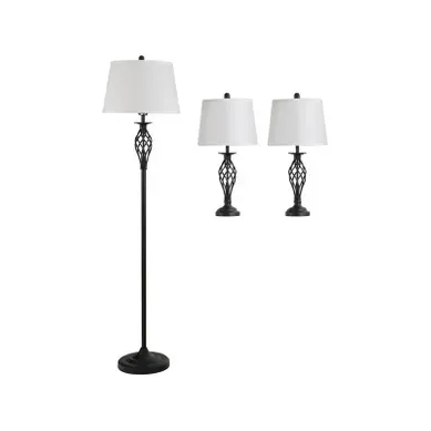 Lot De 3 Luminaires Romantica Noirs Et Blancs