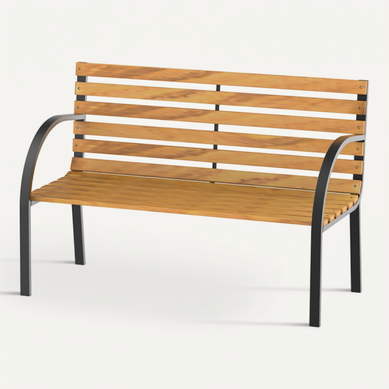 Banc De Jardin Central Park Bois Et Noir