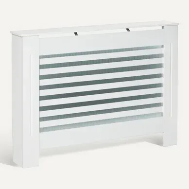Cache-radiateur Design à Lattes Mary Blanc - 112l x 19l x 81h cm Cache-radiateur Design à Lattes Mary Blanc - 112l x 19l x 81h cm