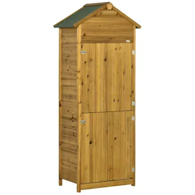 Armoire De Jardin 2 Portes Sidonie Bois Et Vert