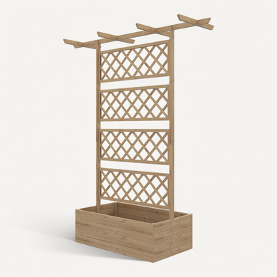 Jardinière Avec Treillis Pergola Bois Sapin Pré-huilé