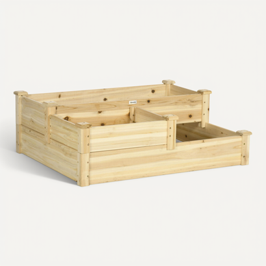 Carré Potager En Escalier 3 Niveaux 108 X 88 X 36 Cm Bois Naturel