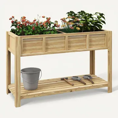 Jardinière Sur Pied - Séparateur Amovible, étagère - Bois Sapin Autoclave Jardinière Sur Pied - Séparateur Amovible, étagère - Bois Sapin Autoclave